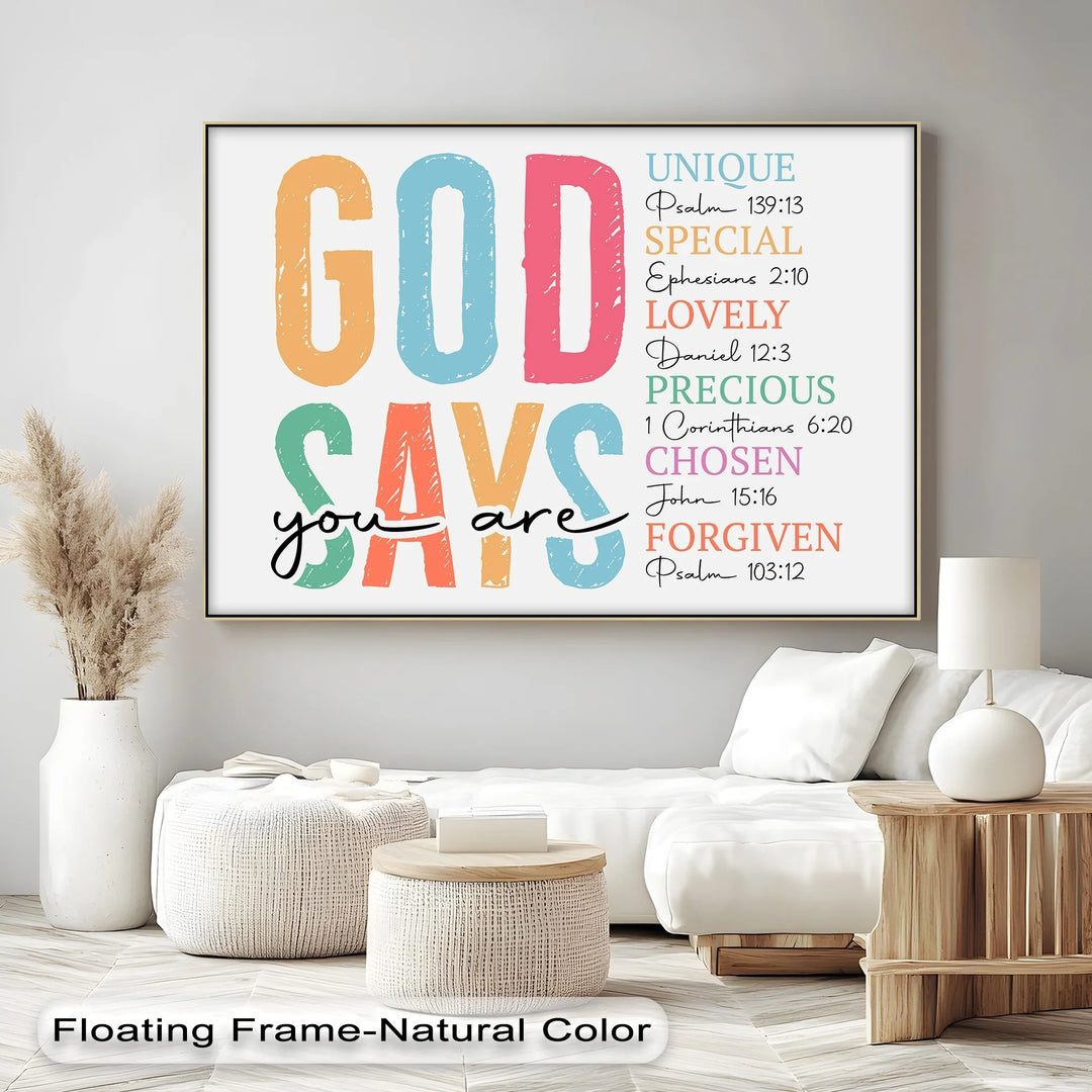 God Says You Are – Christian Scripture Canvas Print - MyPhotoStation