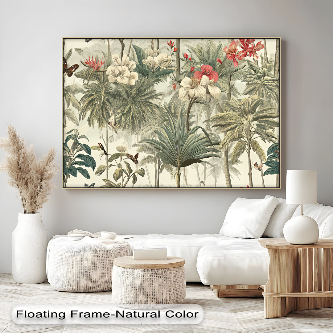 Exotic Palm and Hibiscus - Canvas Wall Art | Artwork Canvas