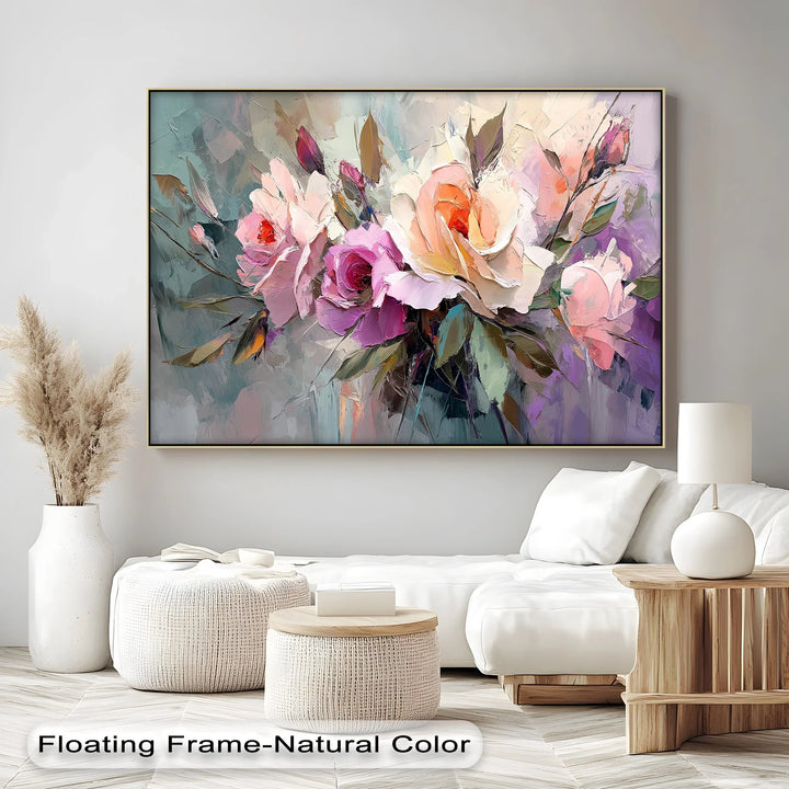 Romantic Rose Garden – Pink Floral Canvas Print - MyPhotoStation