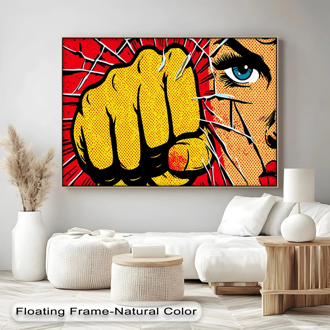 Shattered Stare – Pop Art Punch Comic Canvas Print