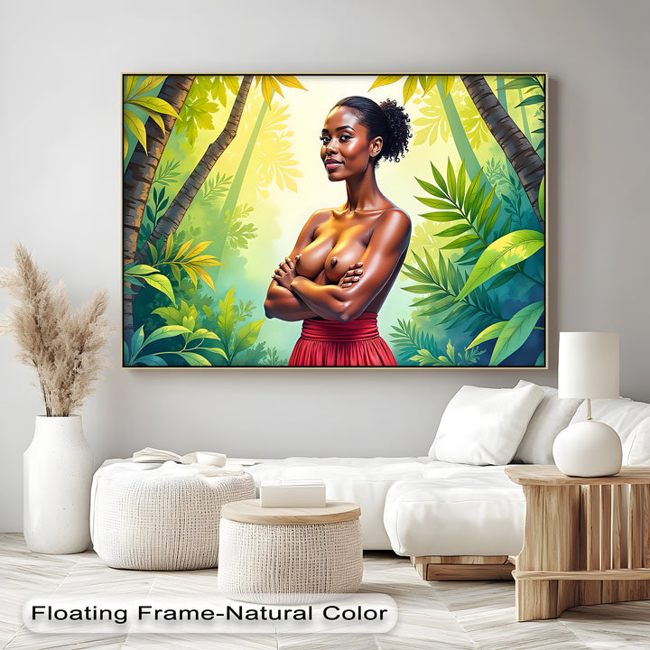 Confident Jungle Nude – Erotic Canvas Wall Art | Large Canvas Art
