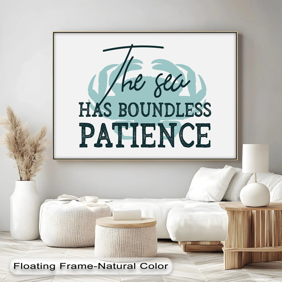 Boundless Patience – Inspirational Ocean Quote Canvas Print - MyPhotoStation