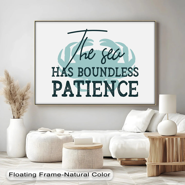 Boundless Patience – Inspirational Ocean Quote Canvas Print - MyPhotoStation