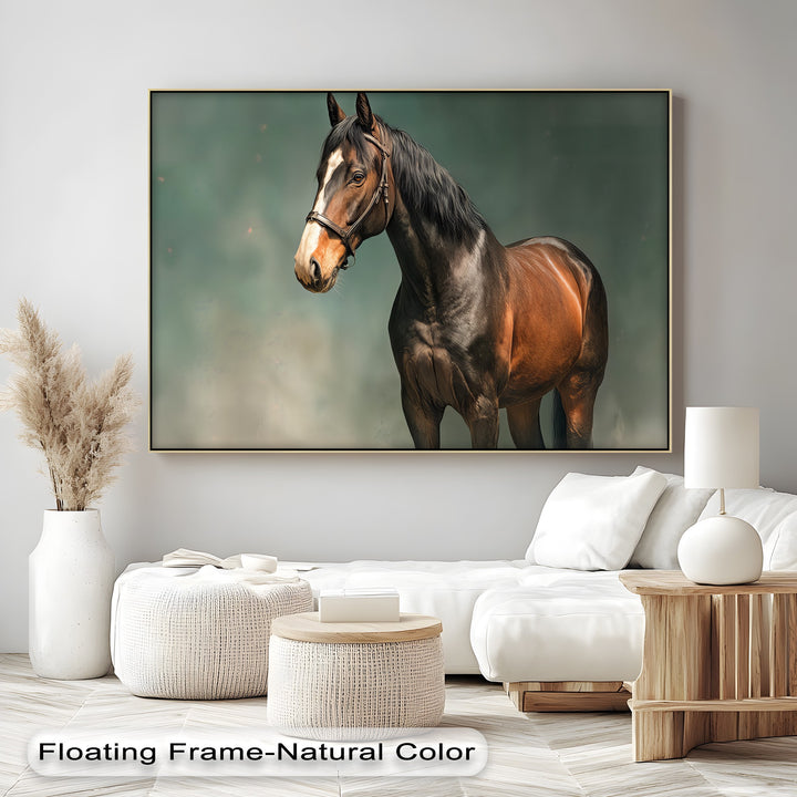 Majestic Brown Stallion – Realistic Horse Canvas Print