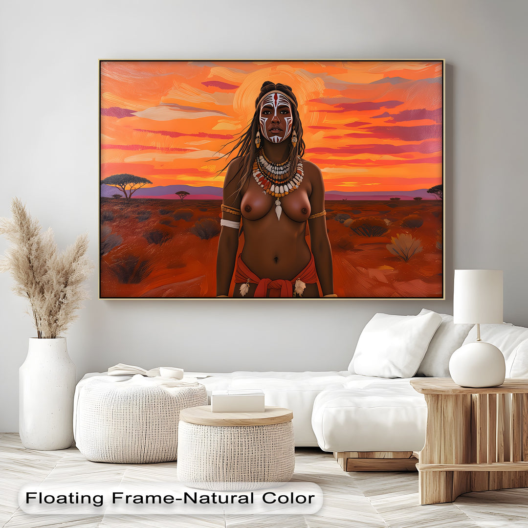 Warrior of the Dusk – Tribal Erotic Canvas Wall Art | Naked Canvas