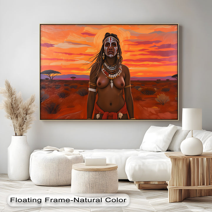 Warrior of the Dusk – Tribal Erotic Canvas Wall Art | Naked Canvas