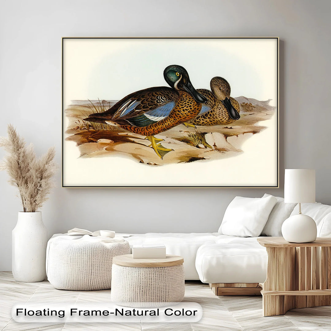 Marshland Companions – Vintage Duck Pair Animal Canvas Print - MyPhotoStation