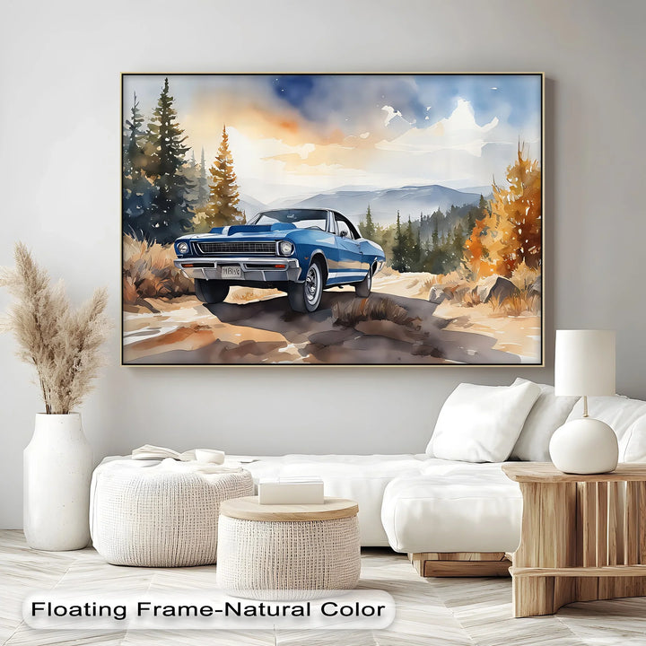 Blue Classic Muscle Car – Car Canvas Print - MyPhotoStation