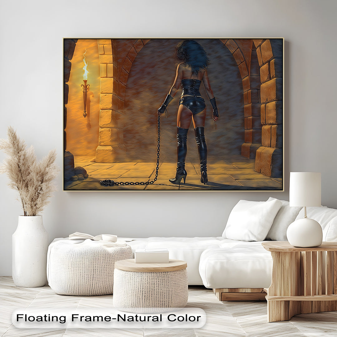 Dungeon Desire – Erotic Framed Canvas Wall Art | Nude Artwork