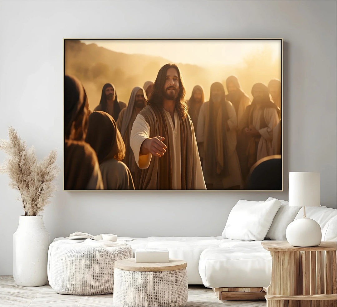 Come, Follow Me – Jesus Calling to the Crowd Canvas Print - MyPhotoStation