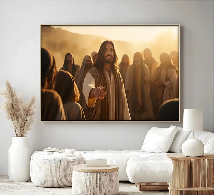 Come, Follow Me – Jesus Calling to the Crowd Canvas Print - MyPhotoStation