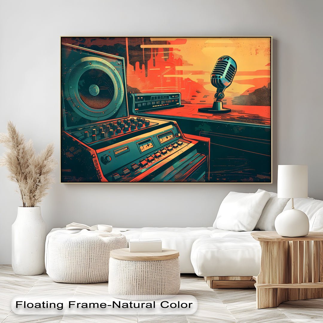 Broadcast Beats – Retro Radio Studio Canvas Print