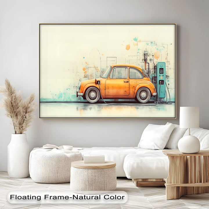 Electric Nostalgia – Car Canvas Print