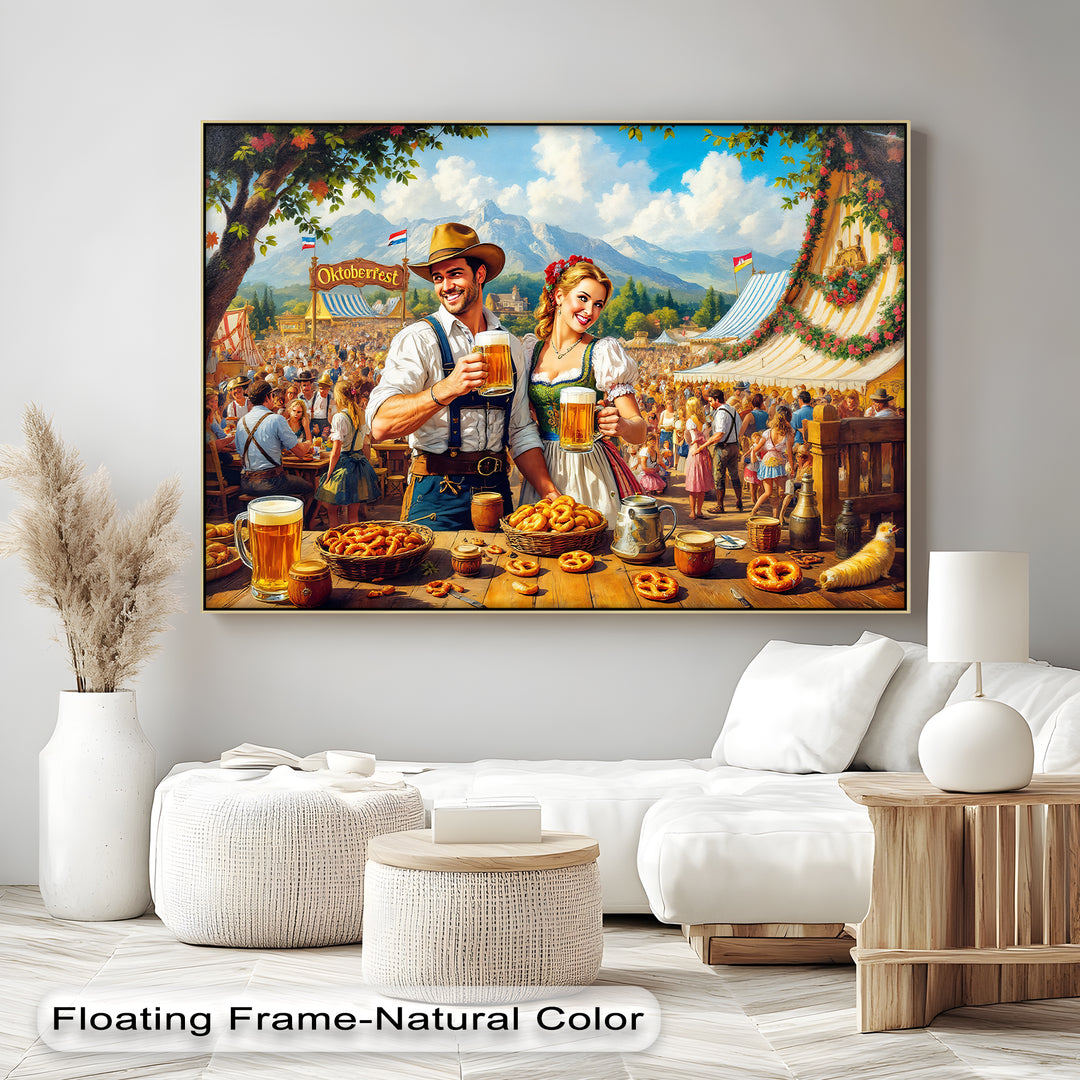 Oktoberfest Celebration – Bavarian Beer Festival Canvas Wall Art | Large Canvas