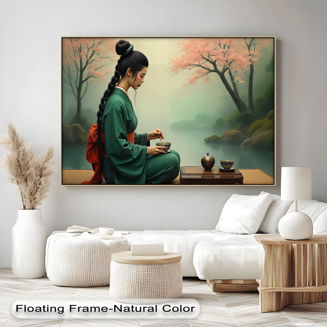 Tranquil Ceremony – Japanese Tea Ritual Canvas Wall Art | Canvas Print