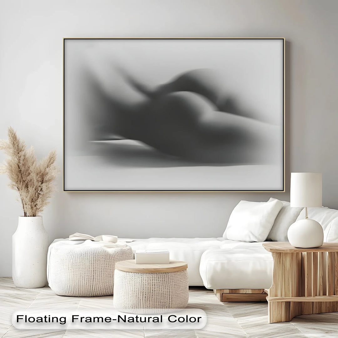 Veiled Form – Abstract Nude Silhouette in Monochrome Canvas Print - MyPhotoStation