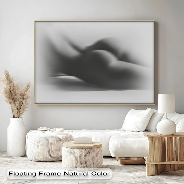 Veiled Form – Abstract Nude Silhouette in Monochrome Canvas Print - MyPhotoStation
