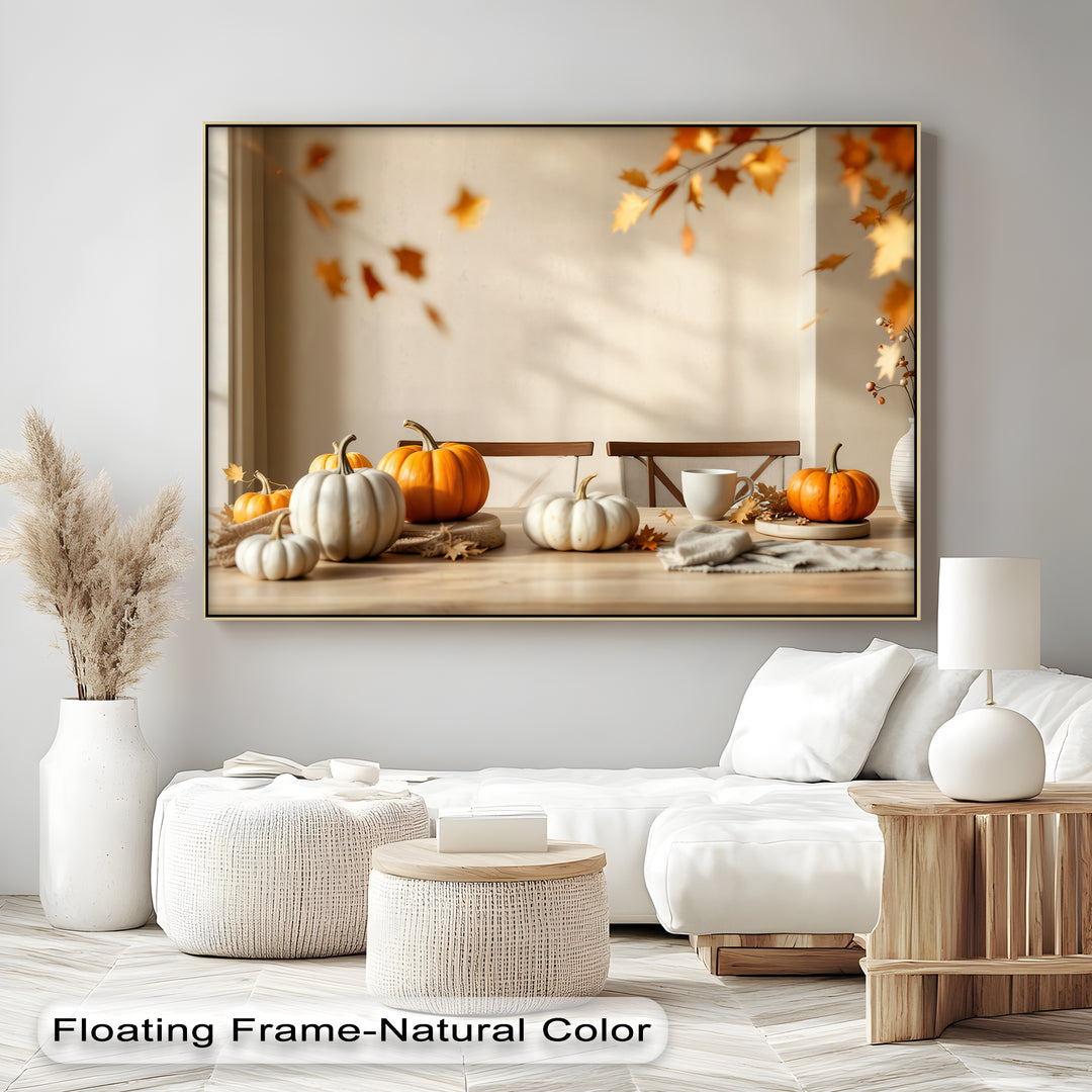 Autumn Serenity – Pumpkin Tabletop Canvas Wall Art | Canvas Artwork