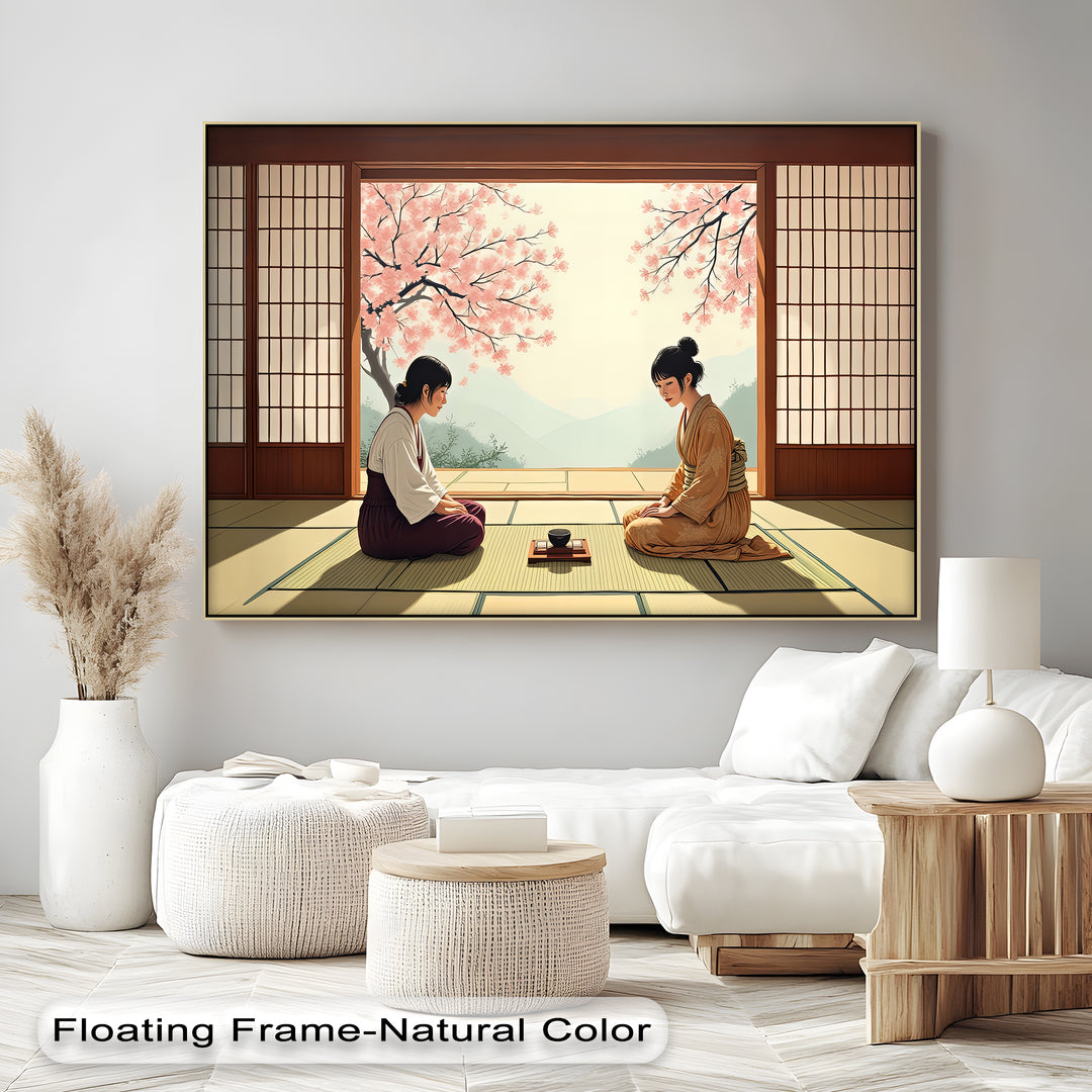 Japanese Tea Ceremony – Sakura Blossom Canvas Wall Art | Canvas Prints