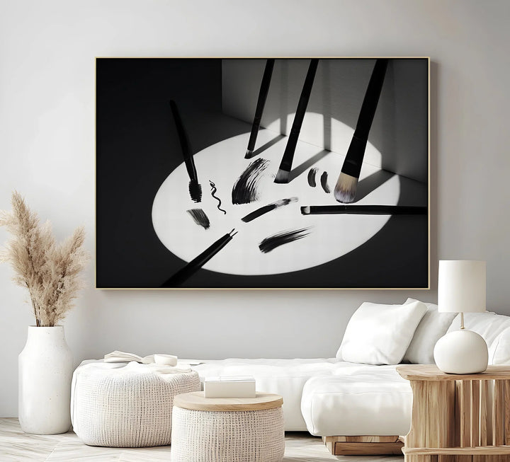 Monochrome Expression – Abstract Brush Strokes Canvas Art - MyPhotoStation