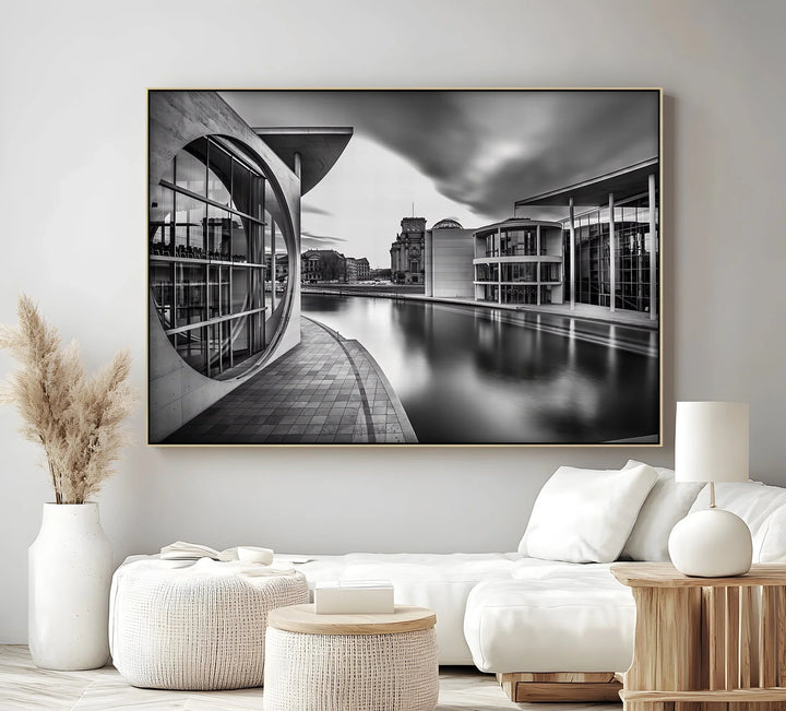 Modern Berlin Architecture – Black and White Canvas Print - MyPhotoStation
