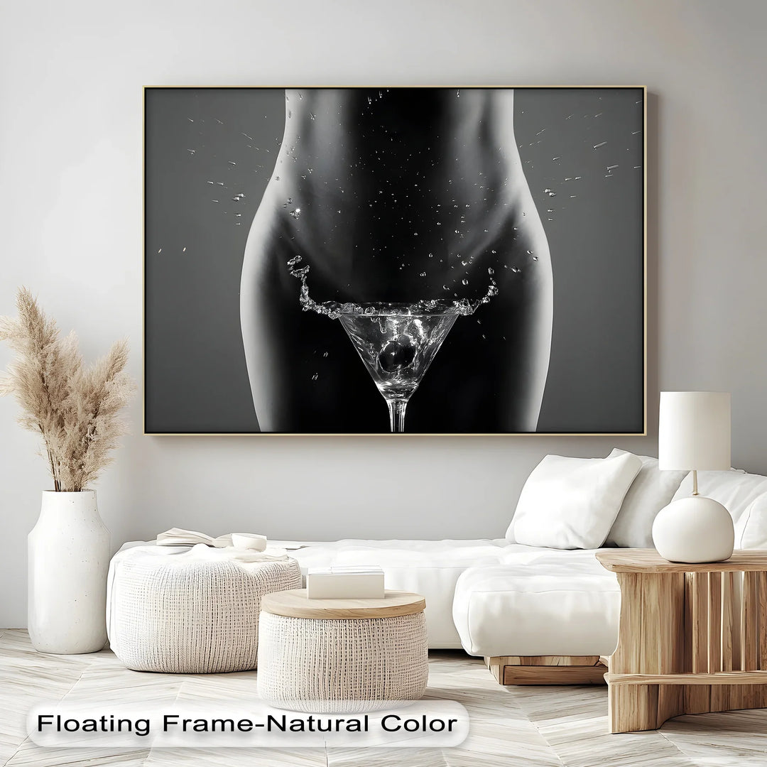 Liquid Temptation – Abstract Female Form with Splash Art Canvas Print - MyPhotoStation