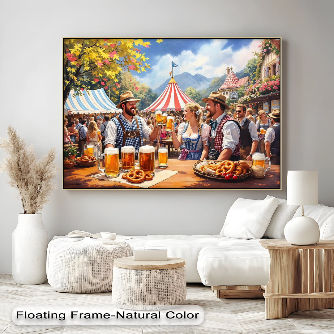 Oktoberfest Celebration – Beer Garden Festival Canvas Wall Art | Canvas Artwork
