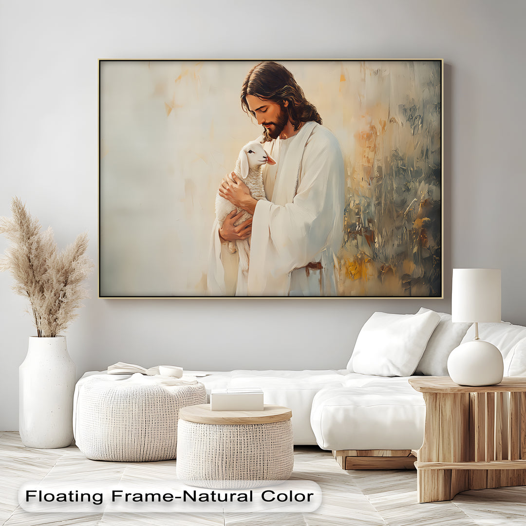 The Good Shepherd – Jesus Holding Lamb Canvas Print