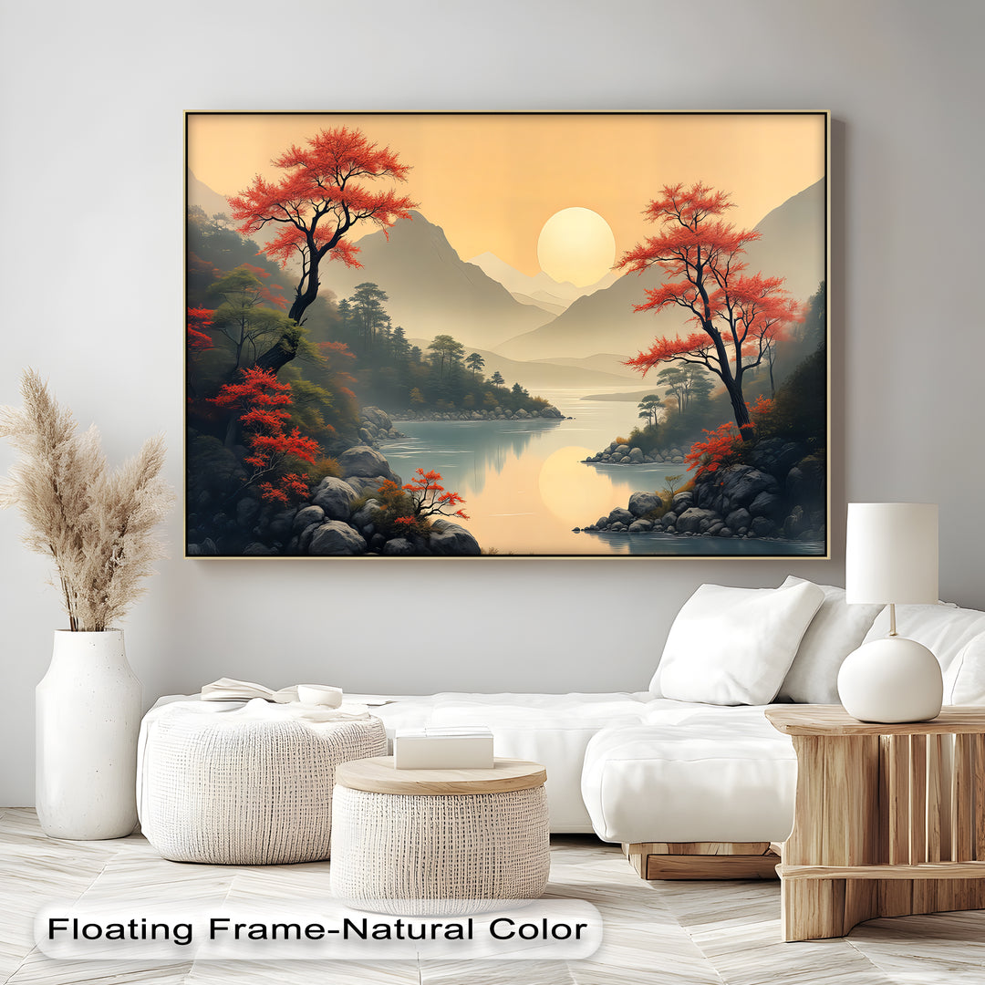 Japanese Mountains – Landscape Canvas Wall Art | Framed Wall Art
