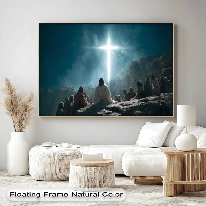 Divine Sermon Under the Cross – Inspirational Jesus Canvas Print - MyPhotoStation