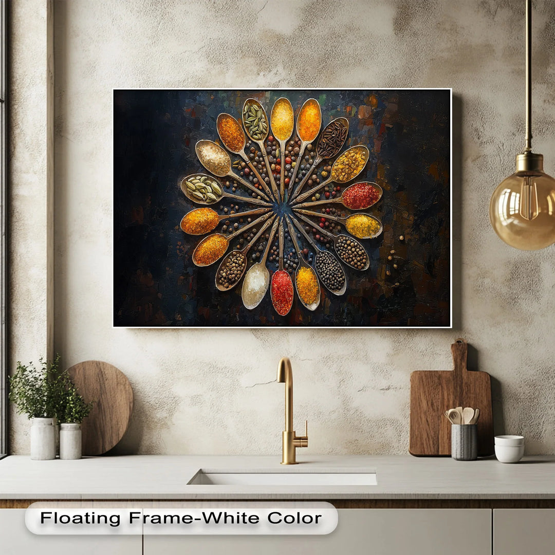 Spice Spoon Mandala – Vibrant Culinary Kitchen Canvas Prints - MyPhotoStation