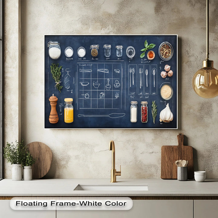 Kitchen Tools & Herbs Chalkboard - Kitchen Canvas Prints - MyPhotoStation
