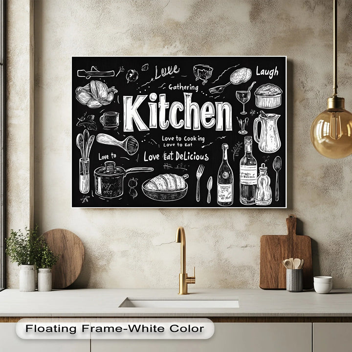 Gather in the Kitchen – Blackboard Style Kitchen Canvas Prints - MyPhotoStation