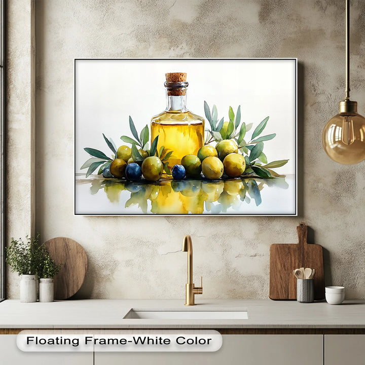 Golden Essence – Olive Oil and Olives Kitchen Canvas Prints - MyPhotoStation