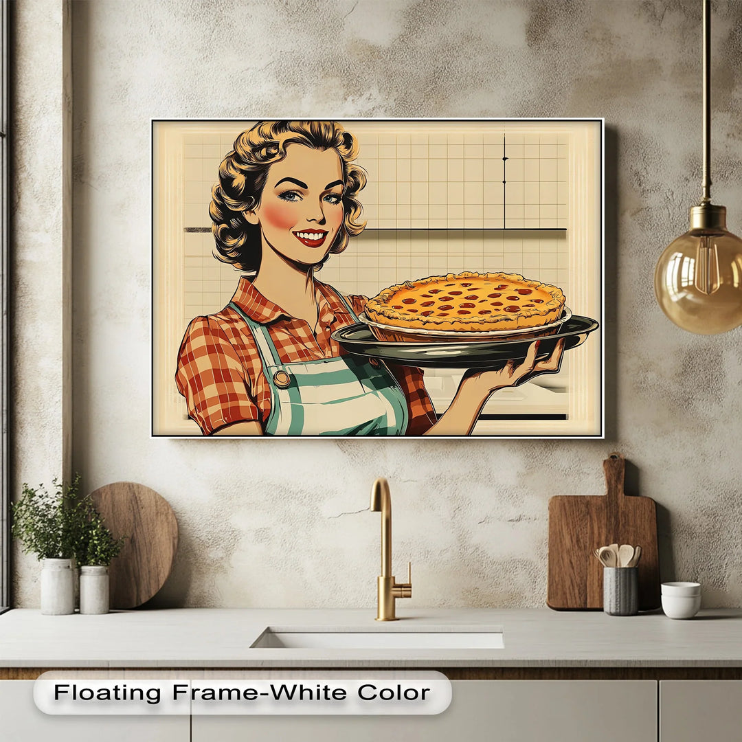 Retro Baker's Delight – Vintage Pie-Making Kitchen Canvas Prints - MyPhotoStation