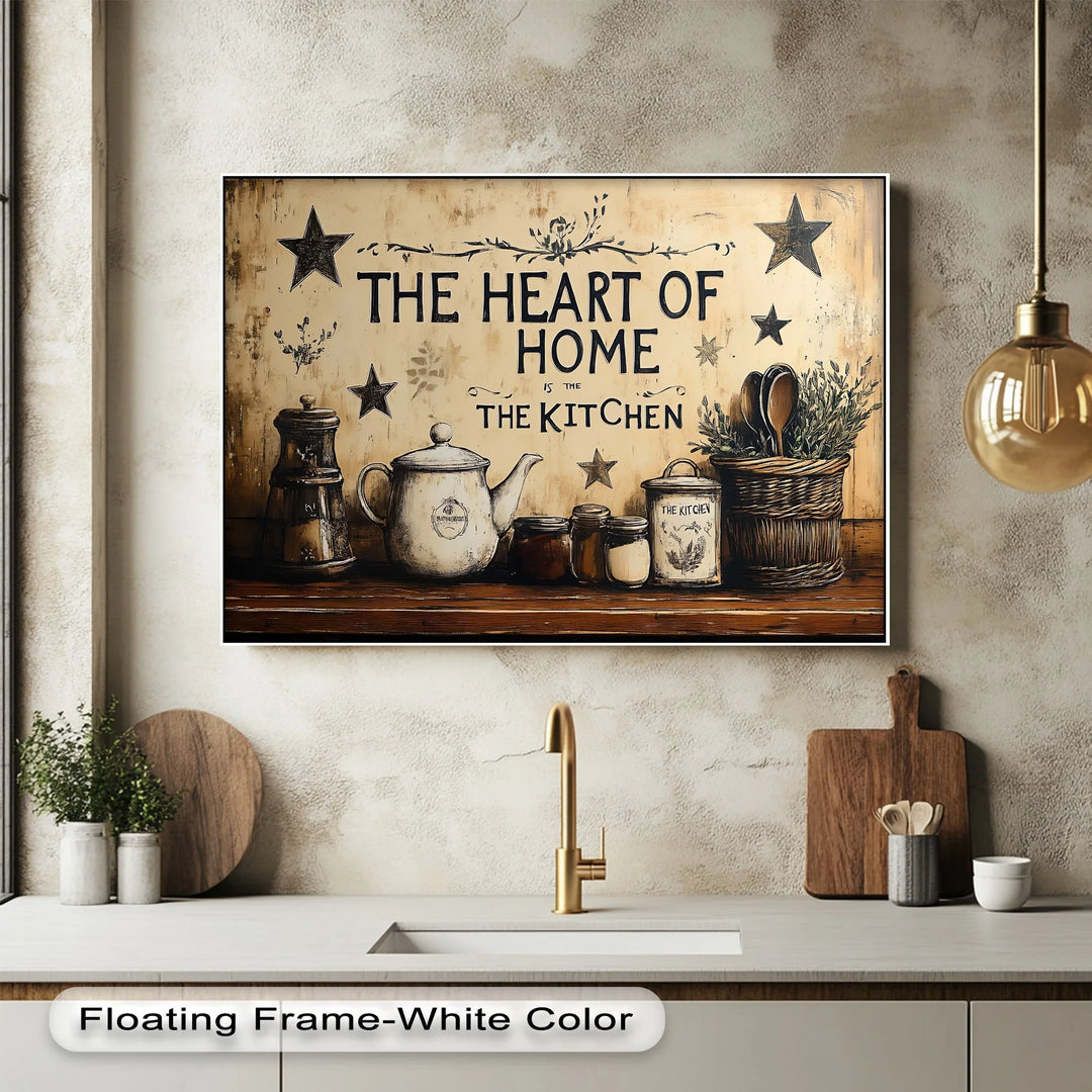 The Heart of Home – Rustic Kitchen Canvas Print - MyPhotoStation
