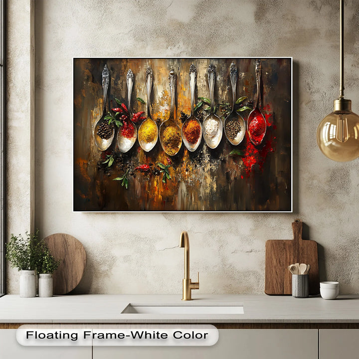 Spice Symphony – Colorful Spoons Kitchen Canvas Print - MyPhotoStation