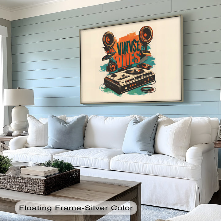 Vinyl Vibes – Retro Turntable & Speaker Canvas Print