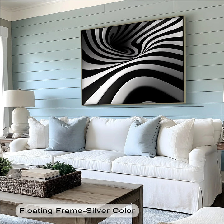 Monochrome Swirl – Dynamic Black & White Canvas Print - MyPhotoStation