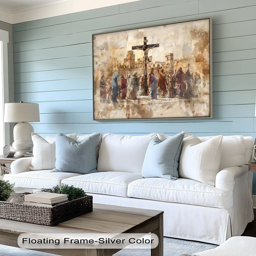 Witness to the Cross – Jesus Crucifixion Scene Canvas Print