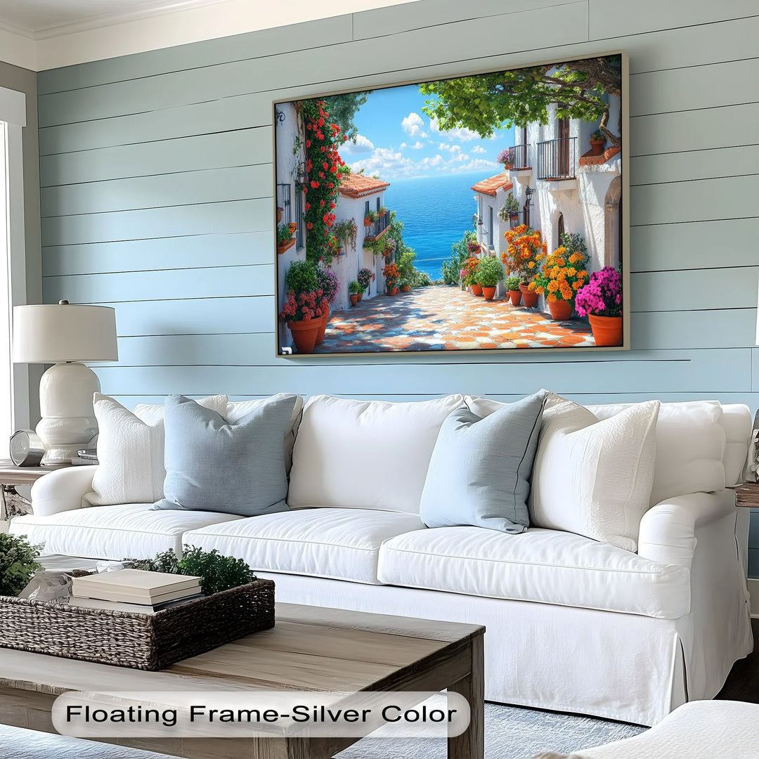 Coastal Flower Village - Landscape Canvas Print