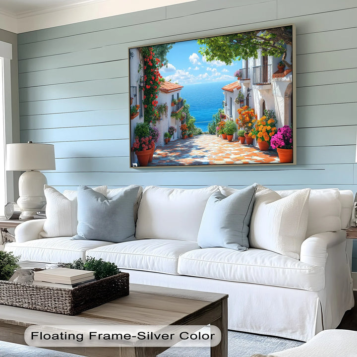 Coastal Flower Village - Landscape Canvas Print