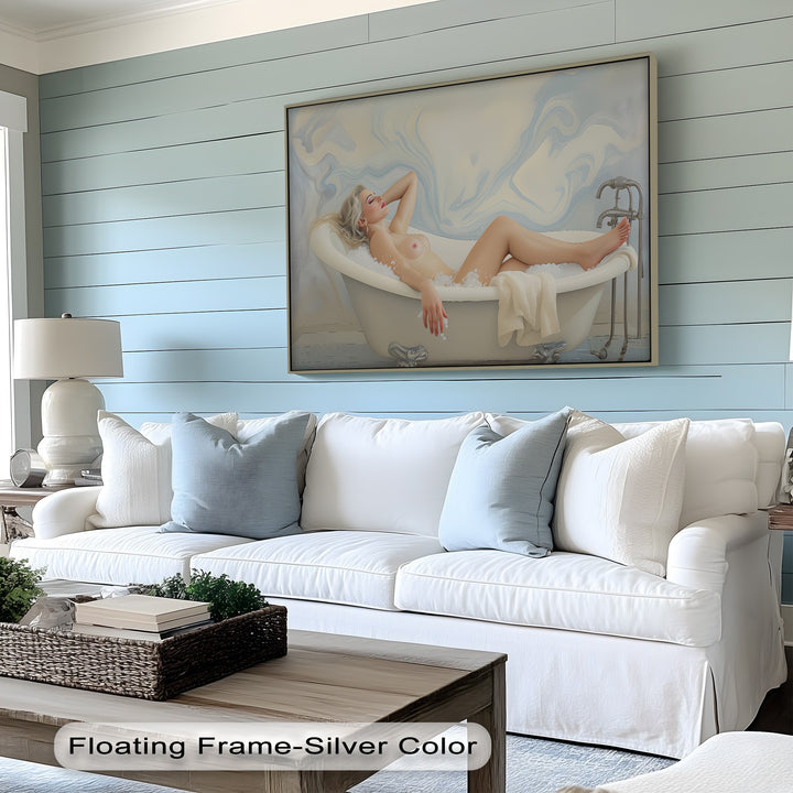Nude Woman in Bathtub – Sexy Canvas Wall Art | Erotic Art