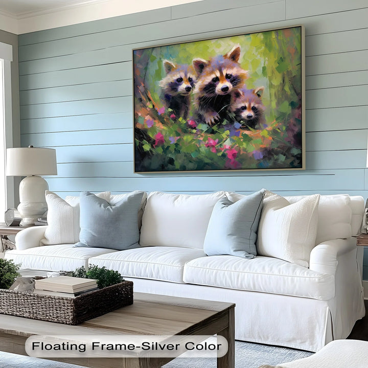 Curious Raccoons in the Wild – Vibrant Animal Canvas Print - MyPhotoStation