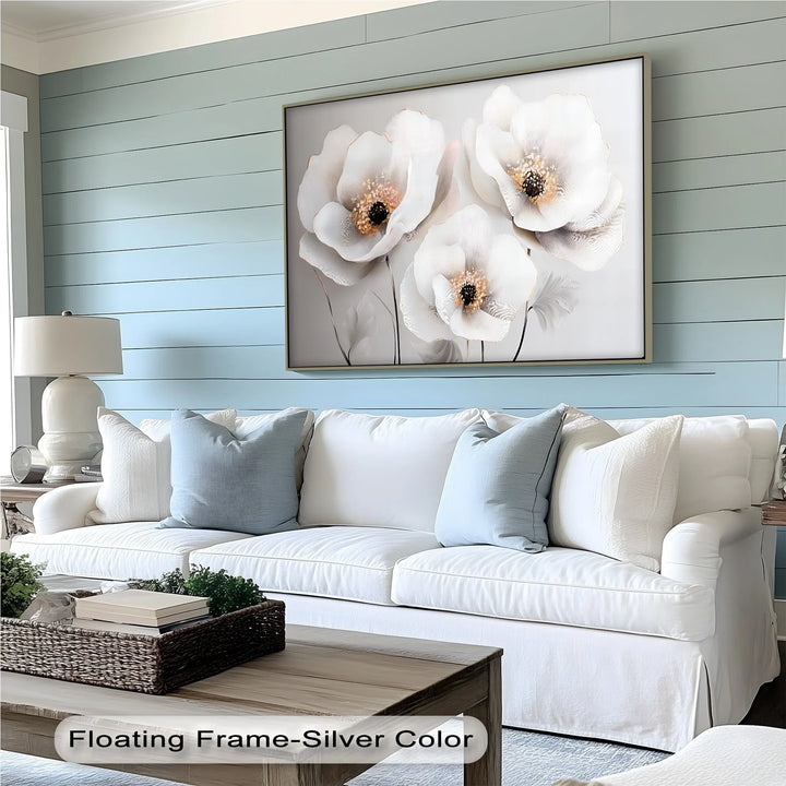 Whispers of Ivory – Neutral Floral Canvas Wall Art - MyPhotoStation