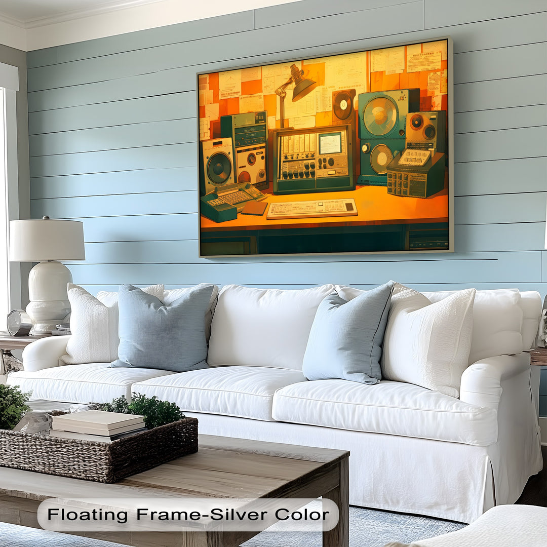 Studio Lab Vibes – Retro Audio Engineering Canvas Print