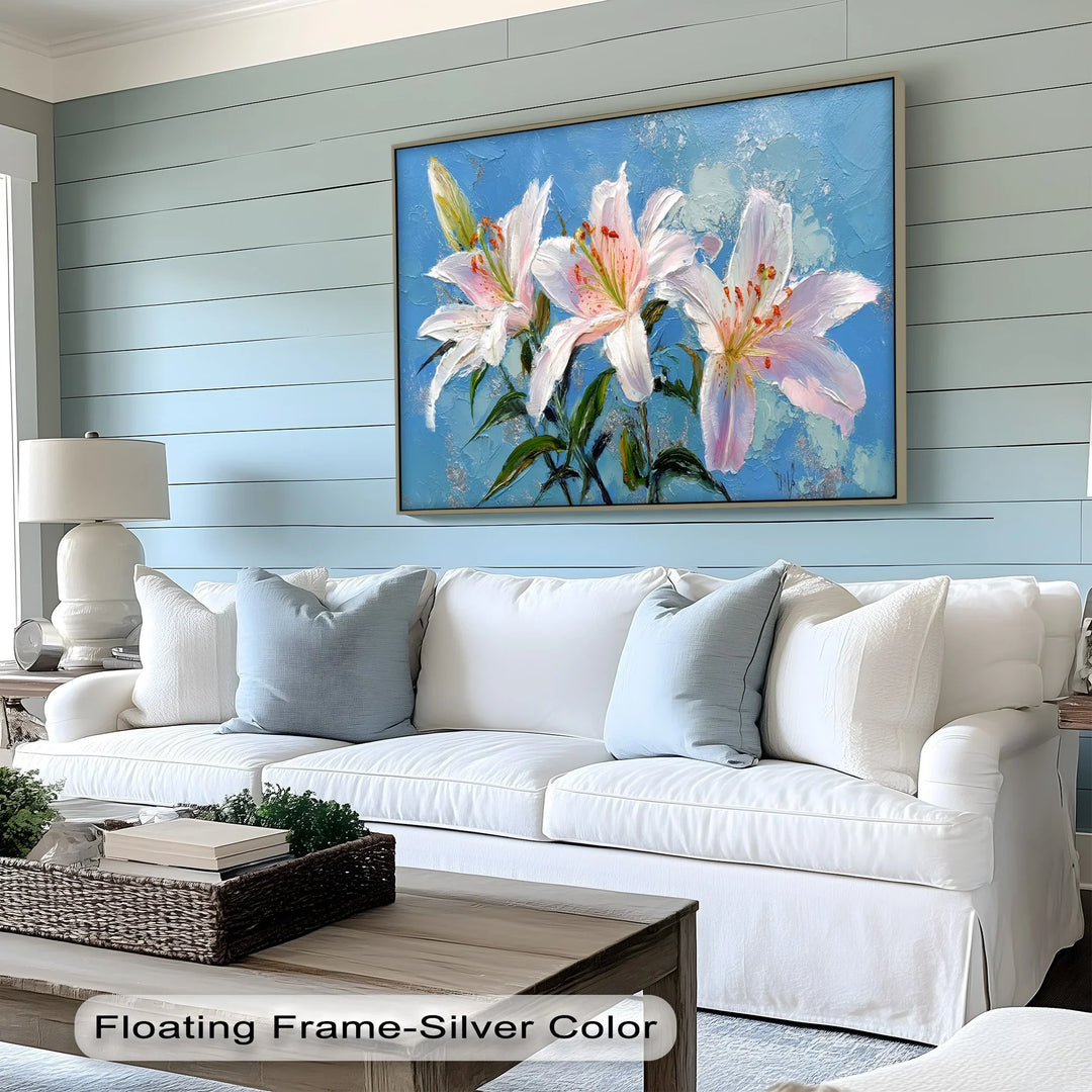 Blooming Stargazer Lilies – Pink and White Floral Canvas Print - MyPhotoStation