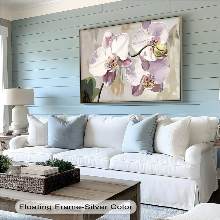 Orchid Grace – Soft White and Lavender Floral Canvas Wall Art - MyPhotoStation