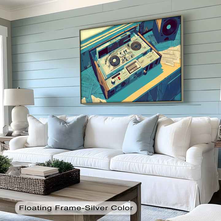 Backspin Station – Vintage DJ Console with Retro Tape Deck Canvas Print