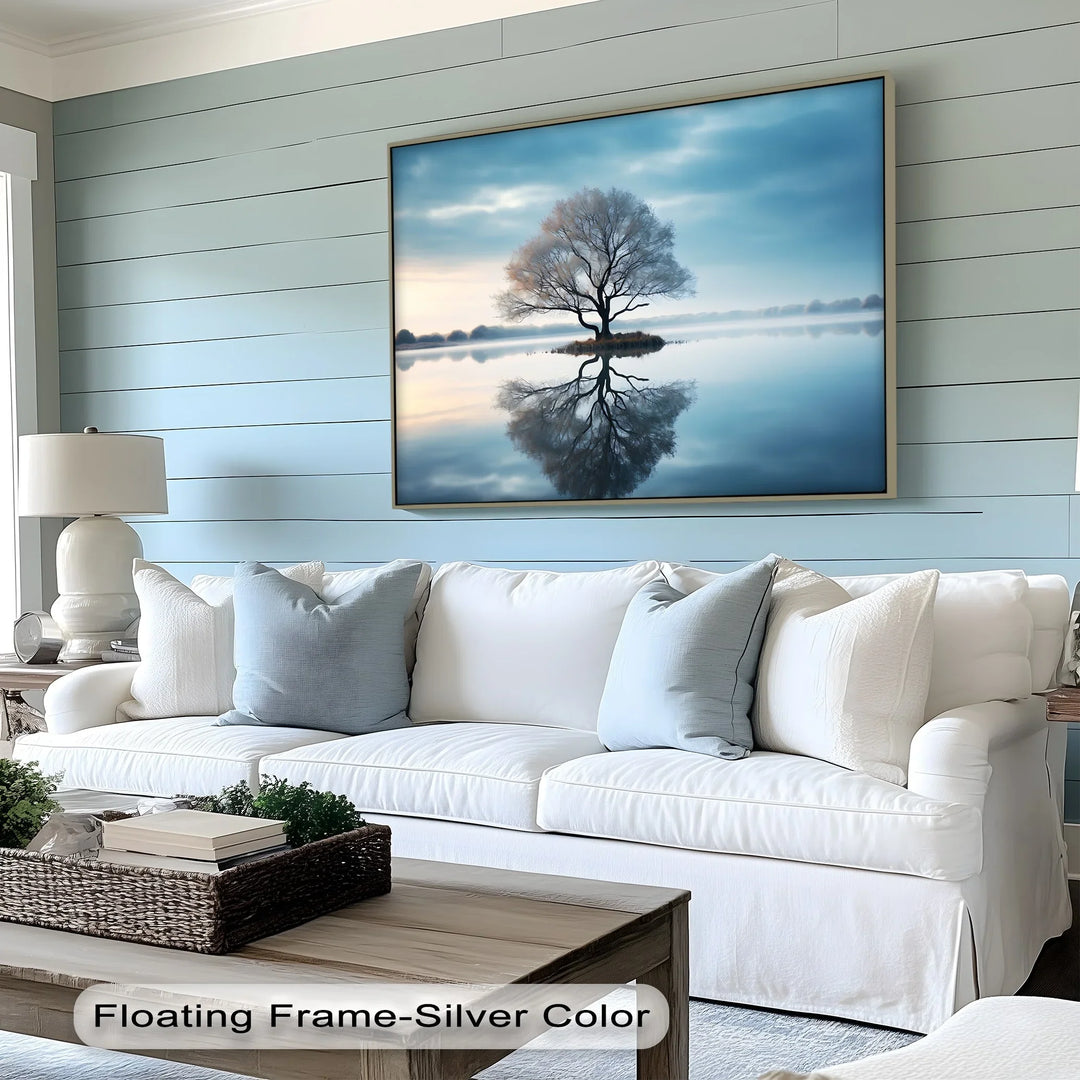 Minimalist Tree and Water - Landscape Canvas Print